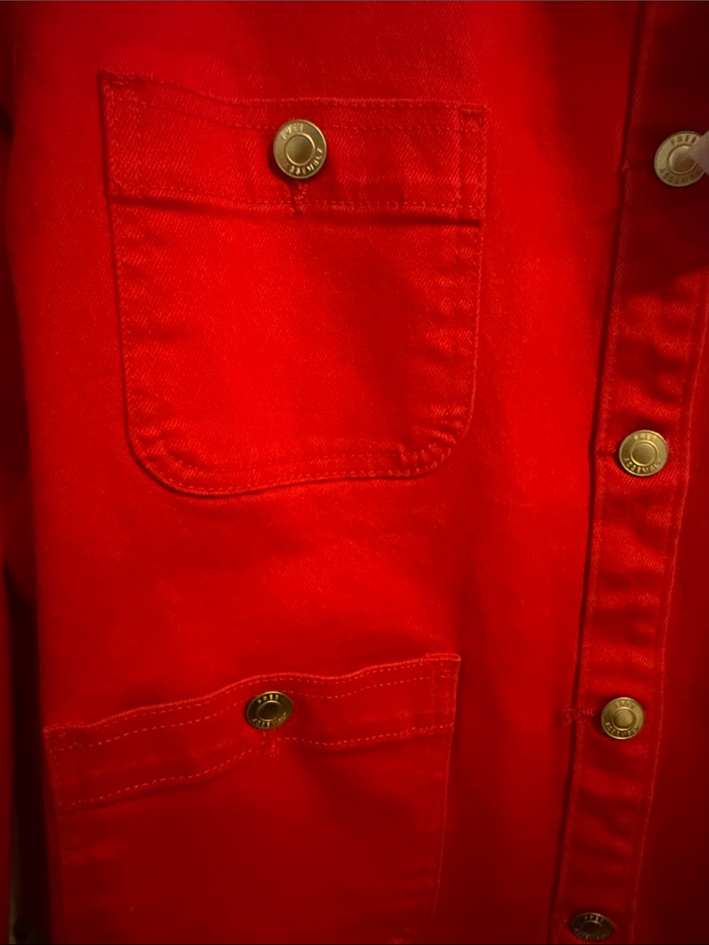 Free Assembly Red Cotton Jean Jacket - Picture 4 of 11